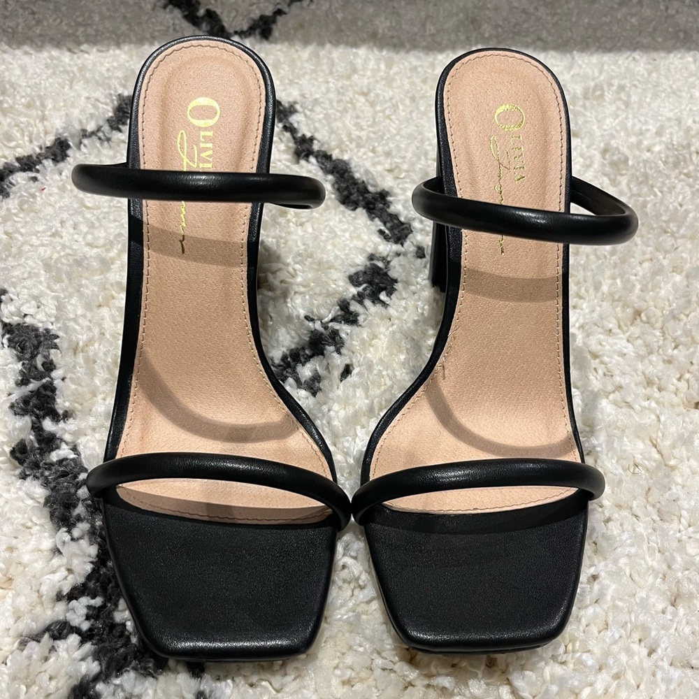 Black Double Strap Sandals
